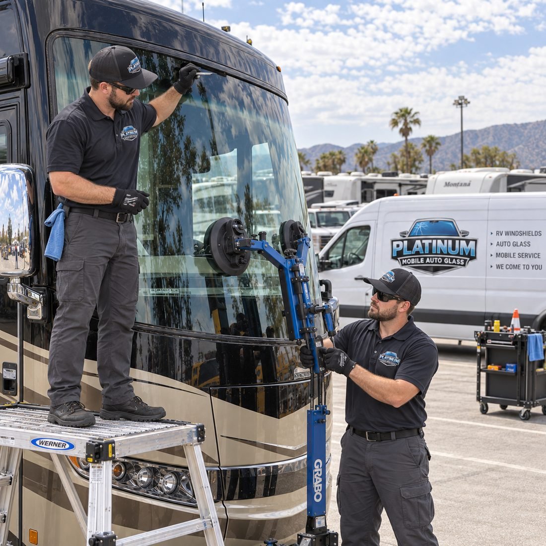 RV Windshield Repair and Replacement by Platinum Mobile Auto Glass in Carlsbad, CA